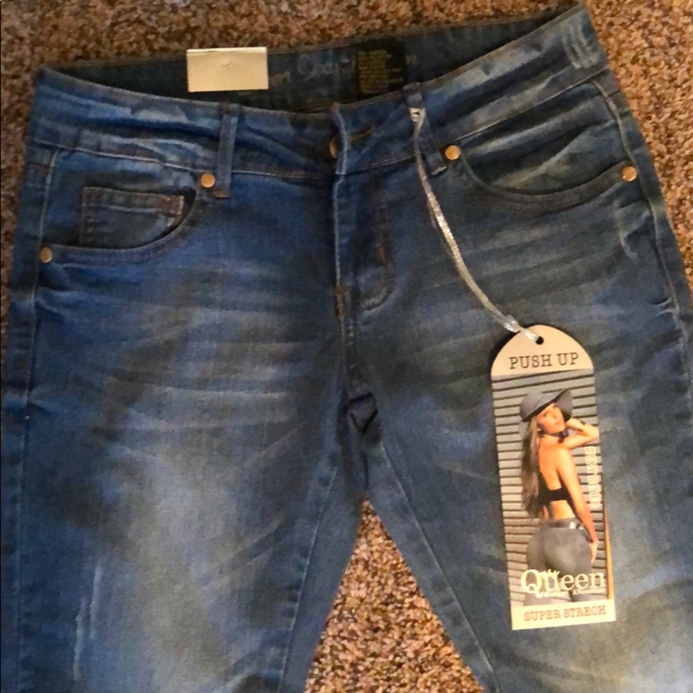 Super stretch jean w lace ankle insert